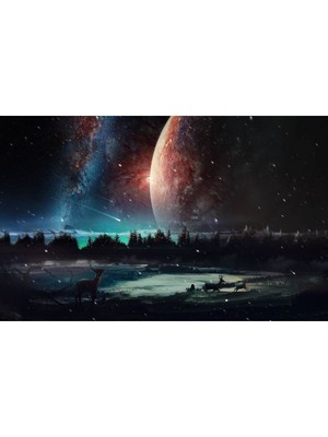 Ayışığı ve Orman Hd Baskı Kanvas Tablo Hd Dijital Baskı Yatay Kanvas Tablo