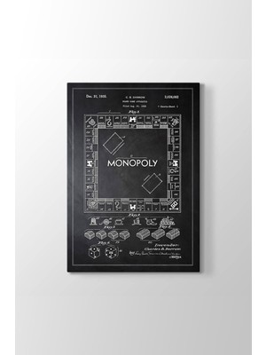 Monopoly Patent Tablosu Hd Dijital Baskı Dikey Kanvas Tablo 12