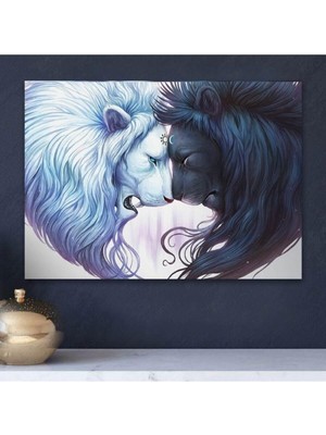 Dekoratif Lion King Hd Dijital Baskı Yatay Baskı Kanvas Tablo Oturma Odası Misafir Odası Dekoru