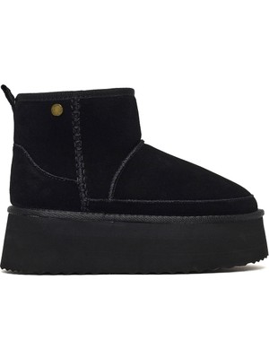 Derimod Kadın Siyah Kalın Tabanlı Süet Deri Teddy Bot 25WFD492810