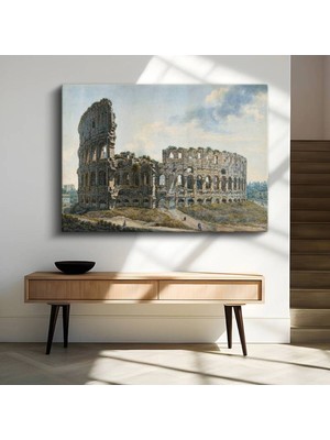 Giovanni Paolo Panini Roma Kolizesi Tarihi Yapı Kanvas Tablo Duvar Tablosu Dekoratif Ressam Tablosu