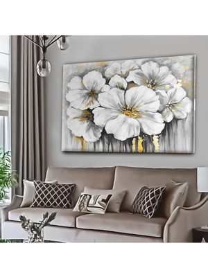 Dekoratif Tablonuz Dekoratif Modern Şık Çiçek Hd Dijital Baskı Yatay Kanvas Tablo E39