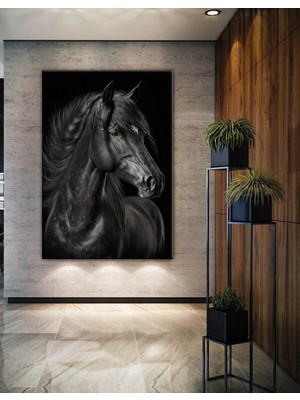 Koşan At Atlar Hd Kalite Dekoratif Hd Hd Dijital Baskı Dikey Kanvas Tablo 66