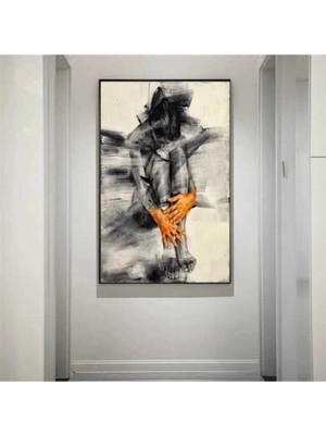 GülsenArt Dekoratif Tree Lady Karakalem Kadın Hd Dijital Dikey Baskı Kanvas Tablo