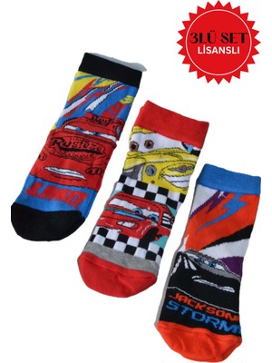 Asela Erkek Çocuk Arabalar Lisanslı 3 Lü Soket Çorap