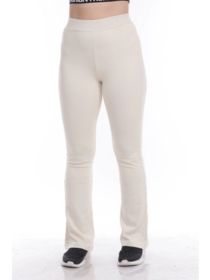 Nodaza Kadın Beli Lastikli Toparlayıcı Ispanyol Paça Büyük Bedentayt