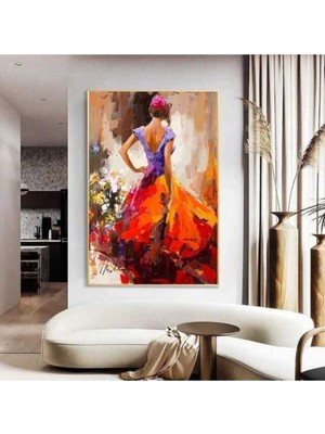 Dekoratif Vals Hd Dijital Baskı Dikey Kanvas Tablo Oturma Odası Antre Ofis Işyeri Dekoru