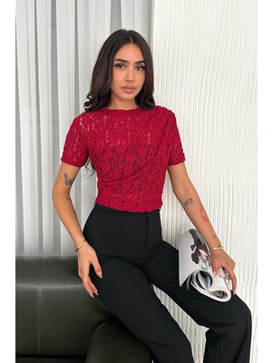 Noa Noa Kadın Dantel Kısa Kollu Bluz – Bold Grace