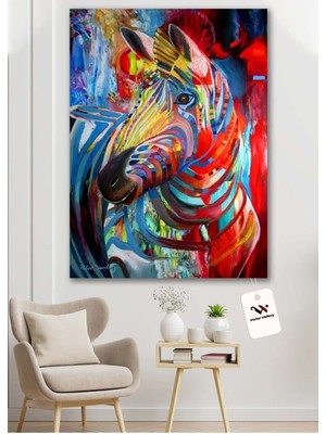 Colorful Horse Kanvas Duvar Tablo Hd Dijital Baskı Dikey Kanvas Tablo Ofis Dekoru