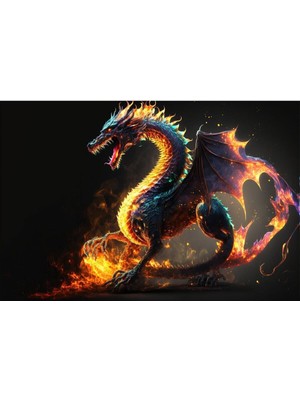 Dragon Hd Baskı Kanvas Tablo Hd Dijital Baskı Yatay Panoramik Kanvas Tablo
