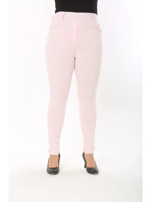 Nodaza Kadın Cep Detaylı Büyük Beden Tayt Pantolon