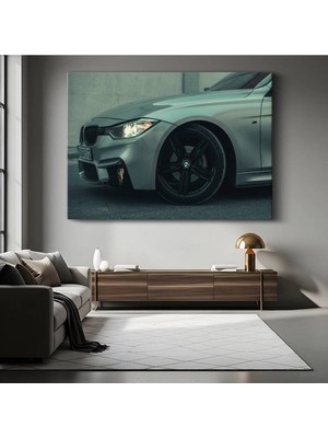 GülsenArt Bmw 3 Serisi Lüks Kanvas Tablo Alman Sedan Detayı Bavyera Tablo