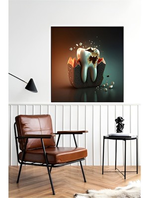 GülsenArt Hd Kalite Dişçi- Diş- Hastane Hd Baskı Kanvas Tablo Hd Dijital Baskı Kare Kanvas TABLO543