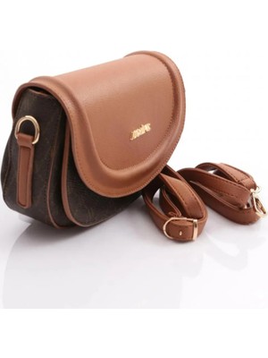 Kahve Armine Noktalı Çapraz Çanta 385