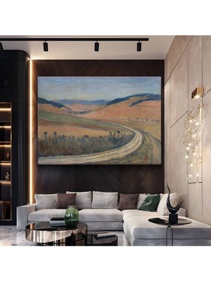 GülsenArt Hans Heysen Kırsal Yol Doğa Manzarası Kanvas Tablo Duvar Tablosu Dekoratif Ressam Tablosu