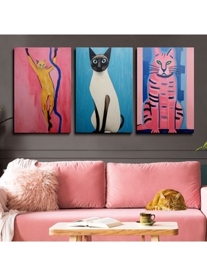 GülsenArt 3'lü Set Kanvas Duvar Tablosu Hd Dijital Baskı Dikey Canvas Tablo Boho Klasik Modern Eu 190