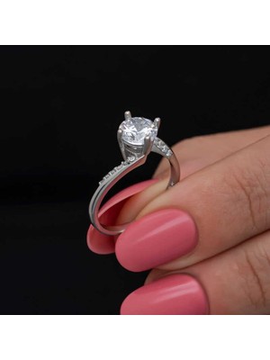 Gumush Hk Gümüş Kadın Yüzük Tek Taş |Gümüş Takı Hediyelik Ürünler