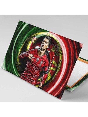 GülsenArt Cristiano Ronaldo Futbol Portekiz Cr7 Hd Dijital Baskı Yatay Kanvas Tablo Yatak Odası Dekoru