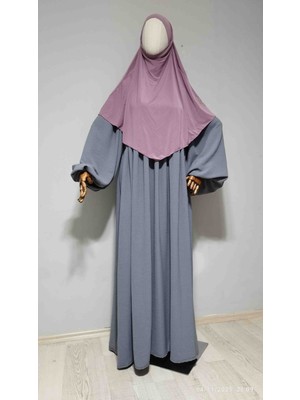 Ahrar Tesettür Kısa Boy Sandy Sufle Khimar Hijab Eşarp Leylak