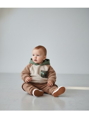 Necix's Kapüşonlu Polar Alt Üst Takım Erkek Bebek