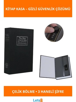 Letsii Güvenli Şifreli Kitap Kasa Gizli Saklama Kutusu