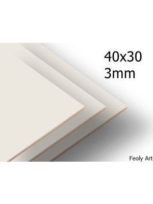 Feoly Art 3 mm 40X30 Mdf Plaka (3 Adet) - Hobi, Maket, Ahşap El Sanatları Için Uygun (3`lü Paket)