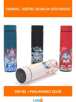 Letsii Dijital Göstergeli Paslanmaz Çelik Termos 500 ml