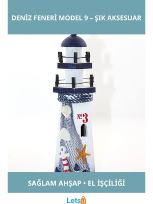 Letsii Ahşap Marin Deniz Feneri Dekoratif Aksesuar