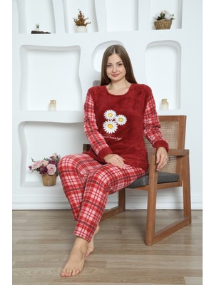 Modellife Kadın Sıcak Tutan Büyük Beden Welsoft Polar Peluş Pijama Takımı