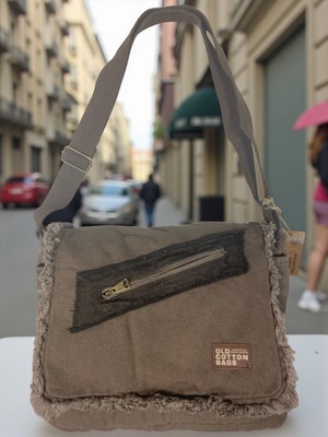 Old Cotton Cargo Vintage Salaş Orta Boy  Günlük Çapraz Postacı Tablet Çantası M 32 cm x 27 cm
