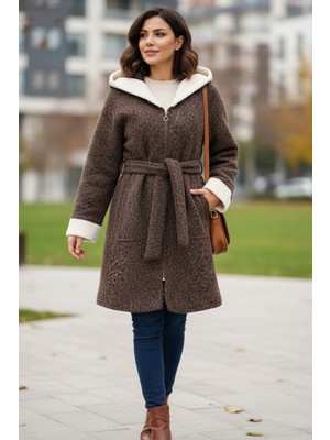 Trendparis Fermuarlı Garnili Çift Cep Kemerli Kaşe Kap