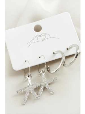 Fantastik Store 4 Adet Deniz Yıldızı Halka Küpe