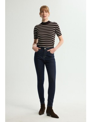 Love My Body Dar Paça Denim Pantolon Lacivert 153L9724000