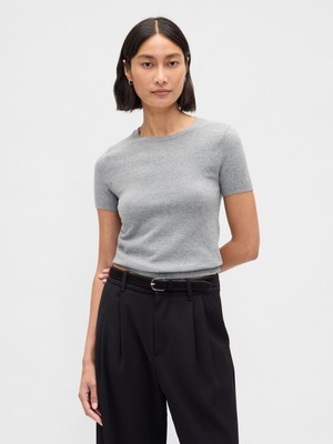 Gap Kadın Gri Cashsoft Stretch Baby T-Shirt