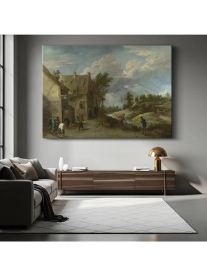 David Teniers Köy Hayatı Kırsal Resmi Kanvas Tablo Duvar Tablosu Dekoratif Ressam Tablosu