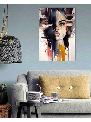 Dekoratif Renkli Soyut Kadın Hd Baskı Kanvas Tablo Hd Dijital Baskı Dikey Kanvas Tablo Salon Dekor 3