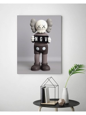 GülsenArt Kaws Ngv Duvar Dekorasyonu Hd Dijital Baskı Dikey Kanvas Tablo Oturma Odası Dekoru