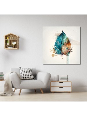 Dekoratif Kare Hd Baskı Kanvas Tablo Yüksek Kalite Soyut Yaprak Görseli