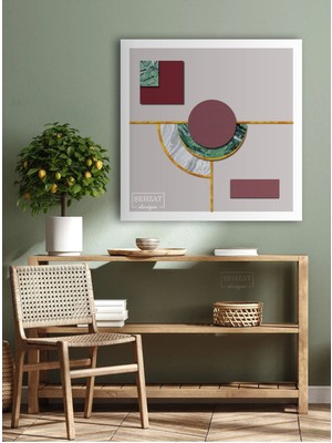 Exclusive Sanatsal Soyut Dekoratif Hd Baskı Kare Kanvas Tablo Şık Dekor