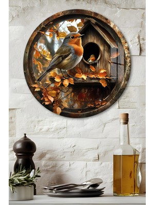 KutuTR 3D Görünümlü Temperli Cam Tablo – Kuş Yuvasi Duvar Süsü Uv Baskı 33X33 CM-CDS091