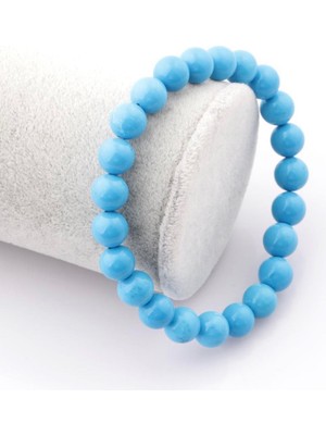 Taşmir Turkuaz Firuze Doğal Taş Bileklik 8 mm Yuvarlak Kesim
