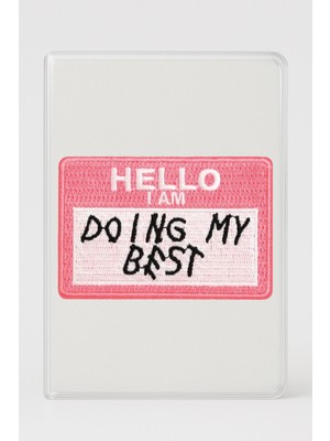 Nurdic Şeffaf Pasaport Kılıfı Kalın Mikron Kart Bölmeli Desenli Pasaport Kabı - Hello