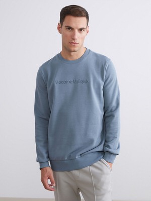 LC Waikiki Yeni Sezon Bisiklet Yaka Baskılı Erkek SWEATSHIRT_8684688615071