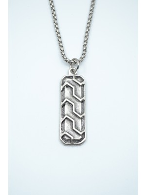 IDR Çubuk Bar Gümüş Kaplama Örme Zincir Kolye