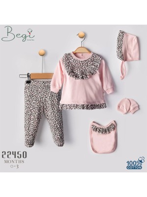 Begisa 5'li Set Leoparlı Hastane Çıkışı %100 Pamuk