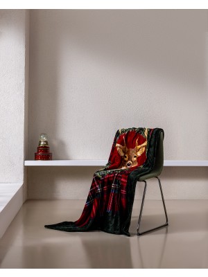 Madame Coco Calven Welsoft Baskılı Tv Battaniye - Yeşil/kırmızı