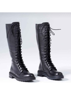 Laura Shoes Laura  35-43 Numara Kadın Hakiki Deri Kışlık Uzun Çizme – Kaymaz Taban & Bağcıklı
