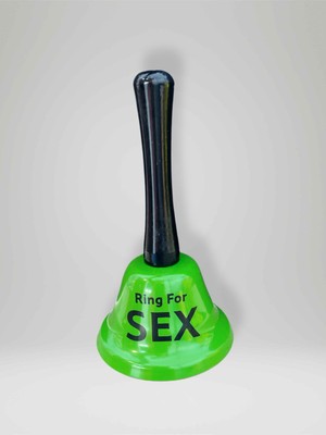 Mundy Yeşil Sallamalı Zil Komik Hediye Ring For Sex Yazılı Çan 7,5 cm x 13 cm