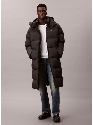 Calvin Klein Jeans Siyah Erkek Mont LV04RD518GUB1 Ls Long Length Hooded