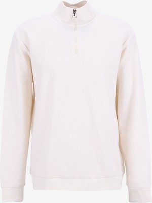 Limon Bato Yaka Düz Örgü Desenli Ekru Erkek Sweatshırt MML5WM-SWT9517